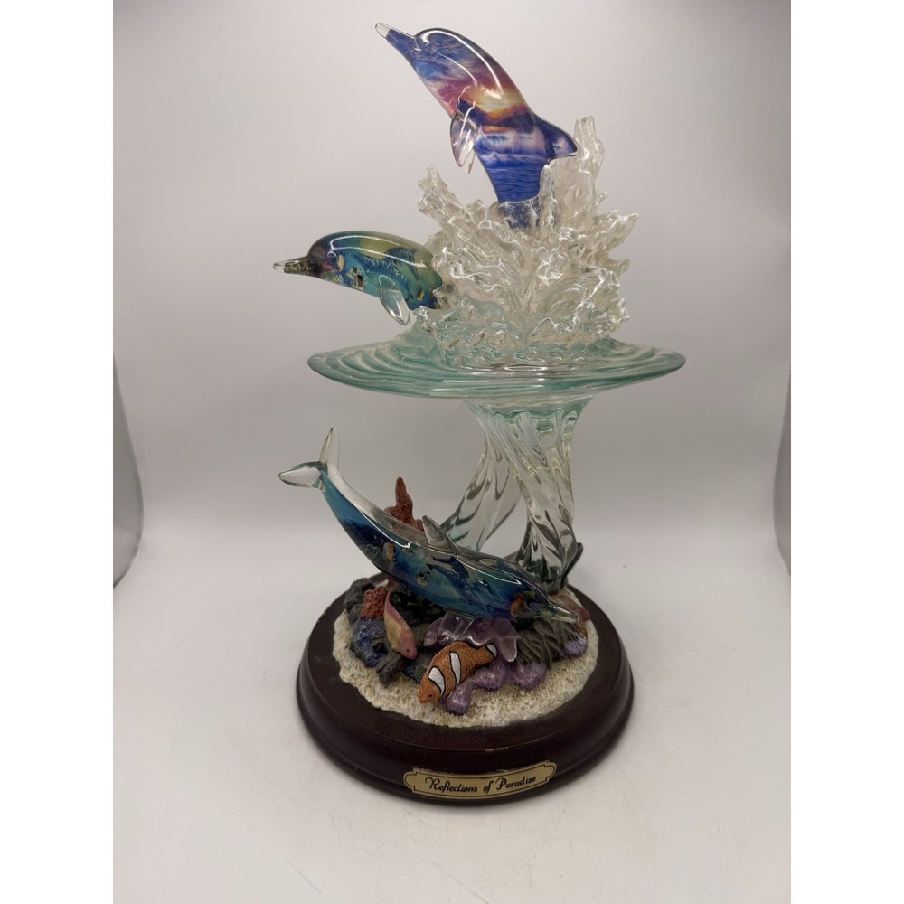 Lassen "The Rainbow Sea" Sculpture Dolphins Ocean Reef Art 1st Issue RARE